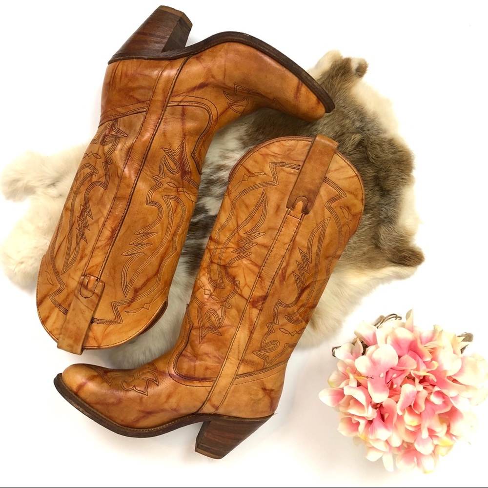 Miss Capezio Vintage Leather Cowgirl Western Boots